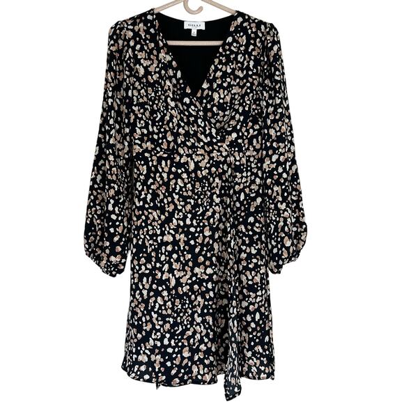 Gilli long sleeve mini wrap dress ballon sleeve flowing  romantic fall boho  M - Picture 1 of 13